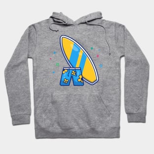 Surfboard With Swimsuit Cartoon Hoodie